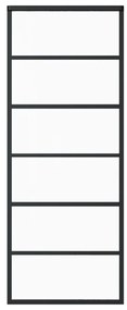 Συρόμενη Πόρτα με Σετ Υλικού ESG Γυαλί &amp; Αλουμίνιο 76 x 205 εκ. - Μαύρο