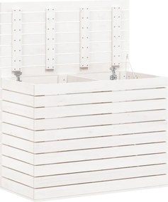 vidaXL Καλάθι Ρούχων Λευκό 88,5x44x66 εκ. από Μασίφ Ξύλο Πεύκου