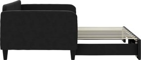 vidaXL Καναπές Κρεβάτι Συρόμενος Μαύρος 90x190 εκ. Ύφασμα