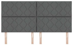 vidaXL Υφασμάτινο Κεφαλάρι Geometric Σκούρο γκρι 180 cm ύφασμα
