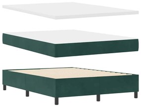 vidaXL Κρεβάτι με ελατήρια Σκούρο πράσινο 140 x 190 cm Βελούδο