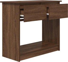 vidaXL Τραπέζι κονσόλας με συρτάρια καφέ δρυς 85,5x38,5x74,5 cm