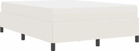 vidaXL Σκελετός Κρεβατιού με στρώμα Κρεμ 140 x 190 cm ύφασμα
