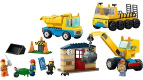 Φορτηγά Και Γερανός Με Μπάλα Καταστροφής 60391 City 235τμχ 4 ετών+ Yellow-Black Lego