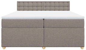 vidaXL Κρεβάτι Boxspring με Στρώμα Taupe 200x200 εκ. Υφασμάτινο