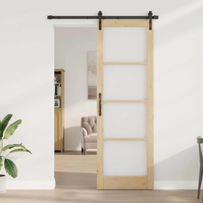 vidaXL Συρόμενη Πόρτα ORKDAL Καφέ 78 x 232 cm Ξύλο και μέταλλο
