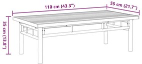 Τραπεζάκι Σαλονιού 110x55x35 εκ. από Μπαμπού - Καφέ