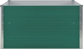 vidaXL Ζαρντινιέρα Ψηλή Πράσινη 100x100x45 εκ. Γαλβανισμένος Χάλυβας