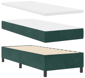 vidaXL Κρεβάτι με ελατήρια Σκούρο πράσινο 80 x 200 cm Βελούδο