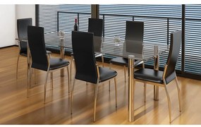 vidaXL Καρέκλες Τραπεζαρίας 6 τεμ. Μαύρες από Συνθετικό Δέρμα