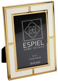 Κορνίζα FAM703 15x20cm White-Gold Espiel Μέταλλο,Αλουμίνιο