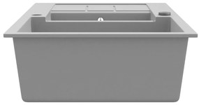 vidaXL Νεροχύτης με Διπλή Γούρνα Γκρι Γρανιτένιος