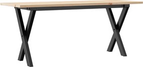 vidaXL Τραπεζάκι Σαλονιού Πλαίσιο Χ Μασίφ Πεύκο/Ατσάλι