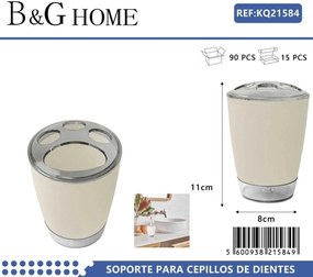 Θήκες οδοντόβουρτσας πλαστικές σε σετ 5Χ - Beige - 21584