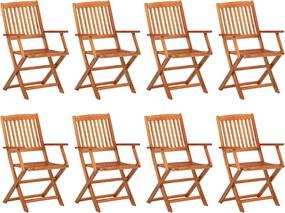 vidaXL Σετ Τραπεζαρίας Κήπου 9 Τεμαχίων 180x90x75 εκ. Μασίφ Ακακία