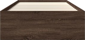 vidaXL Πλαίσιο Κρεβ. Χωρ. Στρώμα Καφέ Δρυς 90x200 εκ. Επεξ. Ξύλο