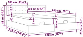 Οθωμανικό κρεβάτι με στρώματα ροζ 200x200cm Velvet - Ροζ