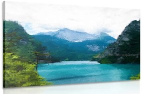 Εικόνα ζωγραφισμένη ορεινή λίμνη - 60x40