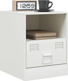 vidaXL Κομοδίνο Λευκό 34,5 x 39 x 44 εκ. από Χάλυβα