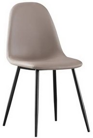 Καρέκλα Celina ΕΜ907,3ΜP 45x54x85cm Black Cappuccino Σετ 4τμχ Μέταλλο,PVC