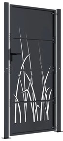 vidaXL Πόρτα Κήπου Ανθρακί 100x175 εκ. Σχέδιο Χαλυβδόφυλλου από Ατσάλι