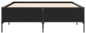 vidaXL Πλαίσιο Κρεβατιού Μαύρο 120x200 εκ. Επεξ. Ξύλο & Μέταλλο
