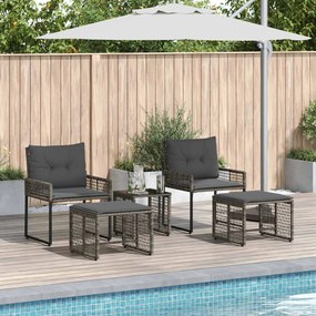 vidaXL Σετ Εξωτερικών Επίπλων με μαξιλάρι 5 pcs Γκρι