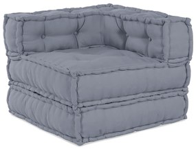vidaXL 3 Θέσεων Modular Pouffe Καναπές Μετατρεπόμενος Γκρι