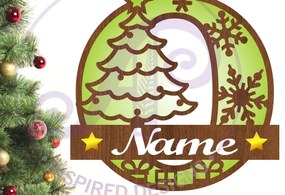 Σετ των 2 Intra απο ξύλο plywood 3mm-4mm πάχος Χριστουγεννιάτικο μονόγραμμα με κεφαλαίο γράμμα O Δίασταση 30x20 cm INTRAFABR-79721682