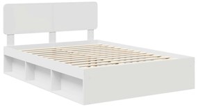 vidaXL Σκελετός Κρεβατιού Λευκό 150 x 200 cm Στερεά ξυλεία πεύκου