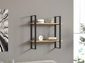 Ράφι Τοίχου Sapphire Δρυς / Μαύρο CLEPREL 70x22x70