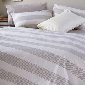 Παπλωματοθήκη Casual Stripe (Σετ 3τμχ) Ecru Nef-Nef Homeware Υπέρδιπλo 240x230cm 100% Βαμβάκι