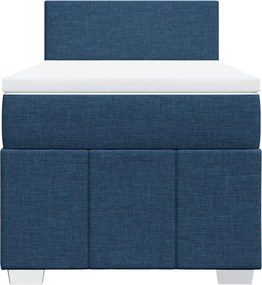 vidaXL Κρεβάτι Boxspring με Στρώμα Μπλε 100 x 200 εκ. Υφασμάτινο