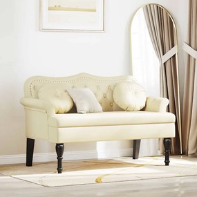 vidaXL Καναπές Chesterfield Κρεμ 120,5 x 65 x 75 εκ. Τεχνητό Δέρμα