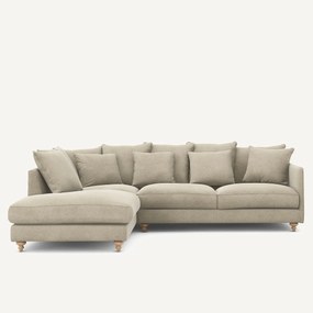 Γωνιακός καναπές από λινό βελούδο, LAZARE