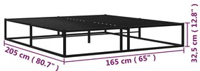 vidaXL Πλαίσιο Κρεβατιού Μαύρο 160 x 200 εκ. Μεταλλικό