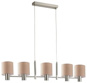 Φωτιστικό Οροφής - Ράγα Adept 77-8292 109x14x120cm 5xE27 60W Nickel-Brown Homelighting