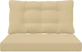 vidaXL Μαξιλάρι Καναπέ Εξωτερικού Χώρου 2 pcs Μπεζ Πολυεστέρας