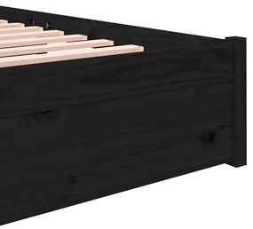 vidaXL Πλαίσιο Κρεβατιού Μαύρο 140 x 190 εκ. από Μασίφ Ξύλο