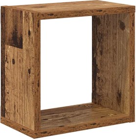 vidaXL Ράφια Τοίχου με ράφι 4 pcs Παλιό ξύλο Επεξεργασμένο ξύλο