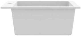vidaXL Νεροχύτης Ένθετος με Μονή Γούρνα Λευκός Γρανιτένιος