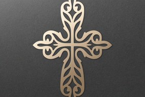 Σετ των 2 Intra απο ξύλο plywood 3mm-4mm πάχος – Περίτεχνος Faith Cross. Ιησούς Σταυρός Δίασταση 20x20 cm INTRAFABR-115243729