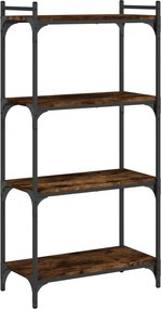 vidaXL Βιβλιοθήκη 4 Επιπέδων Καπνιστή Δρυς 60x30x120 εκ. Επεξεργ. Ξύλο