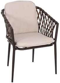 Πολυθρόνα Bolly HM6080 58,5x67x86cm Brown-Beige