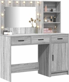 vidaXL Τραπέζι περιποίησης με συρτάρι 2 pcs Γκρι Επεξεργασμένο ξύλο