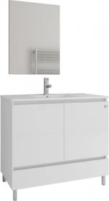 Drop Delta 90 Slim White Gloss 92x47 - Πάγκος με Νιπτήρα &amp; Καθρέπτη