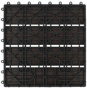 vidaXL Πλακάκια Deck 11 τεμ. Σκούρο Καφέ 30 x 30 εκ. 1 μ² από WPC