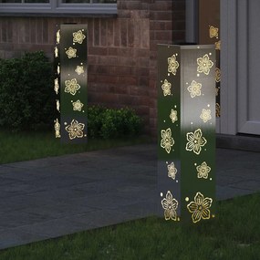 vidaXL Ηλιακό LED Φως Δρόμου 2 pcs Θερμό λευκό 18 x 18 x 80 εκ.