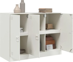 vidaXL Μπουφές Λευκός 99x39x73 εκ. από Ατσάλι