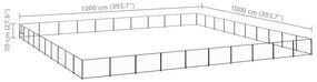 vidaXL Σπιτάκι Σκύλου Μαύρο 100 μ² Ατσάλινο